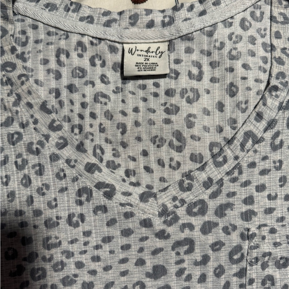 Wonderly Gray Leopard Print Pj Set